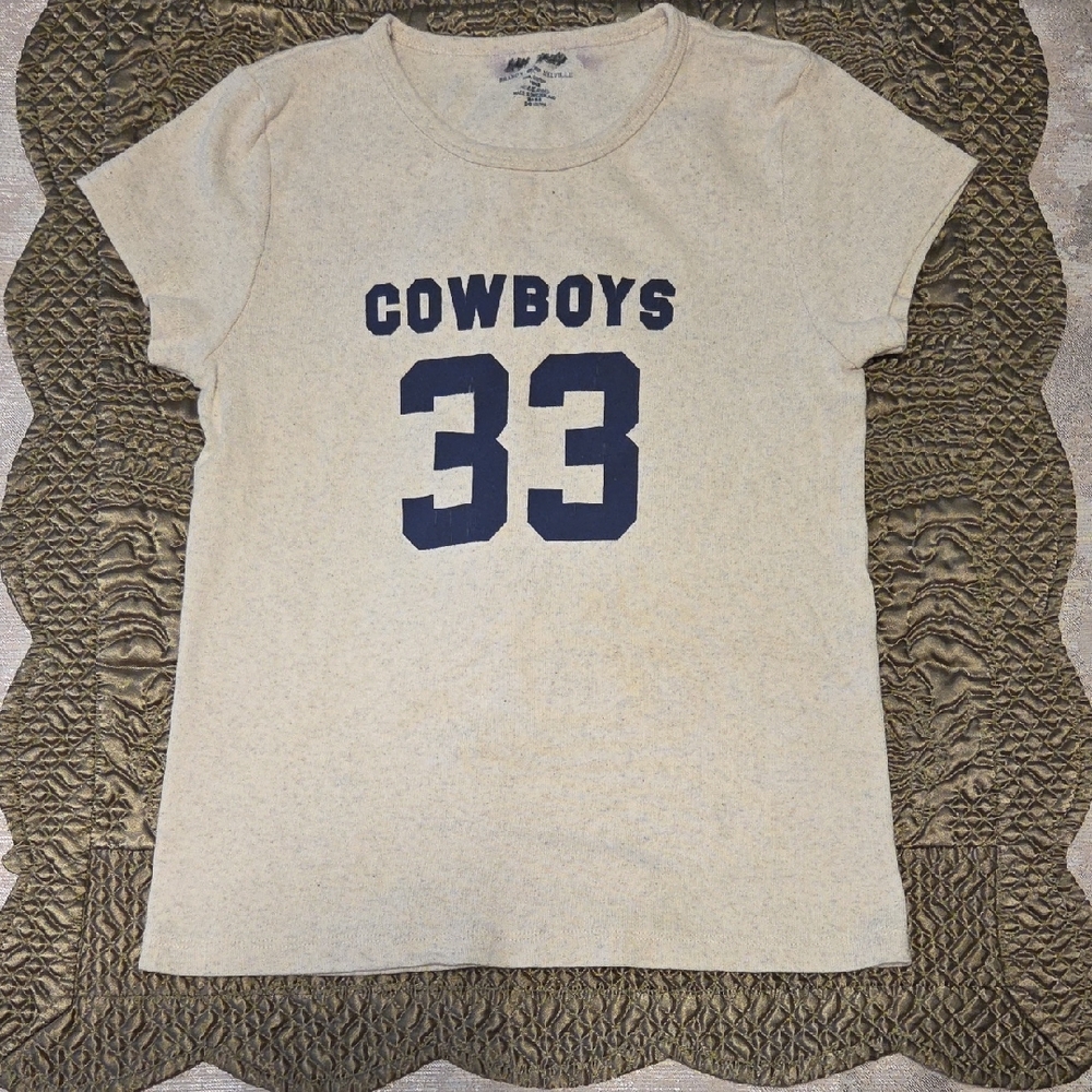 Brandy Melville Beige Cowboys 33 Tee